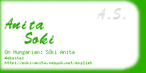 anita soki business card